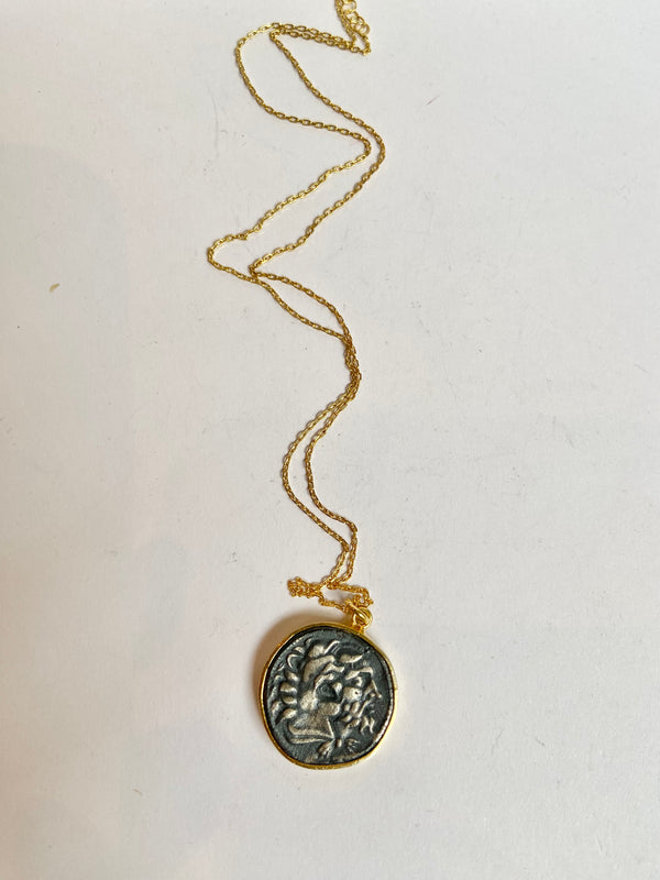 Oxidised Coin Necklace