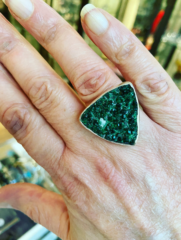 Uvarovite Triangle Ring
