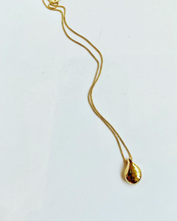 Raindrop Yellow Gold Necklace