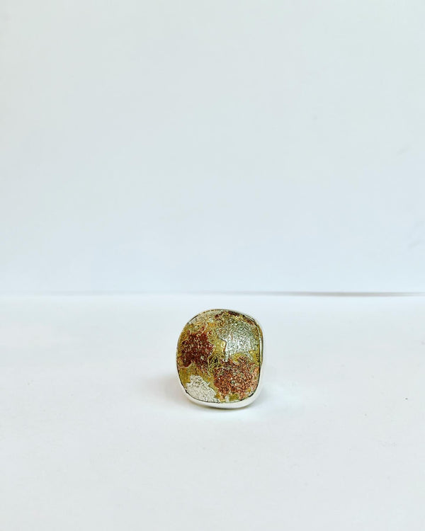 Square Dome Three Tone Ring