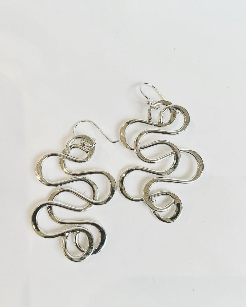 Swirly Silver Earrings