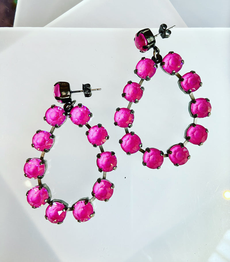 Teardrop Crystal Earrings - 5 colours