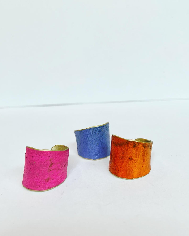 Handpainted Distressed Angled Ring