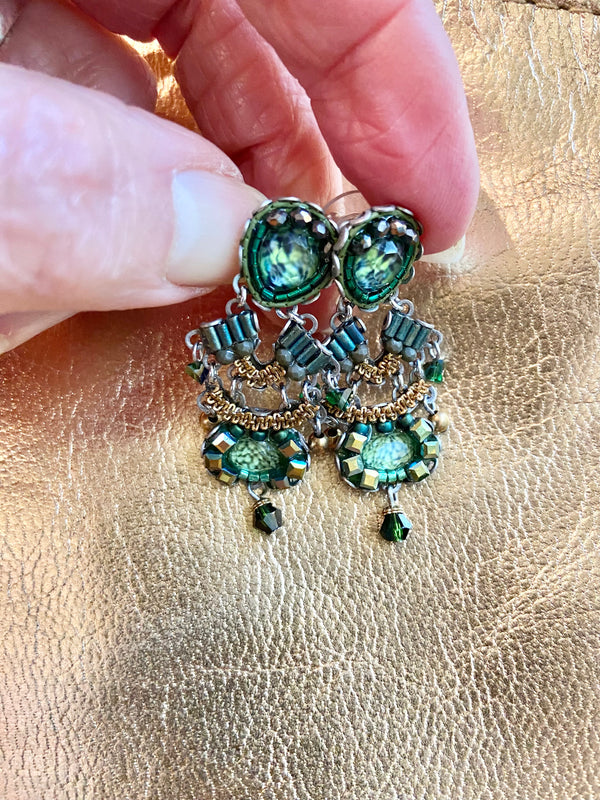 Ayala Bar Golden Green Earrings