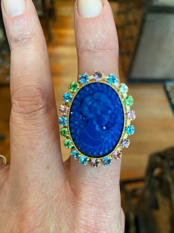 Cobalt Cameo Ring