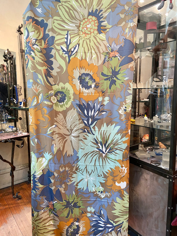 Silk Green Floral Scarf