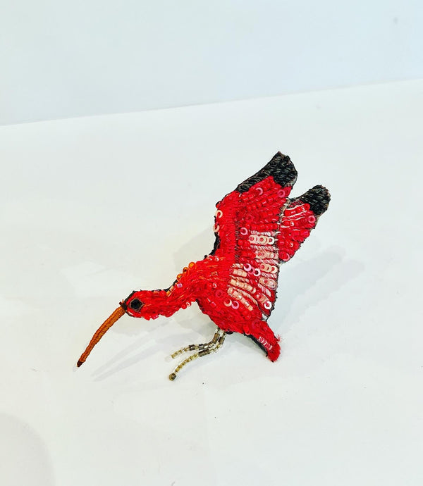 Scarlet Ibis Brooch