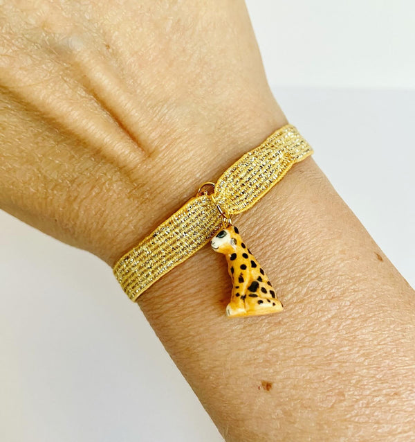 French Porcelain Glitter Leopard Bracelet