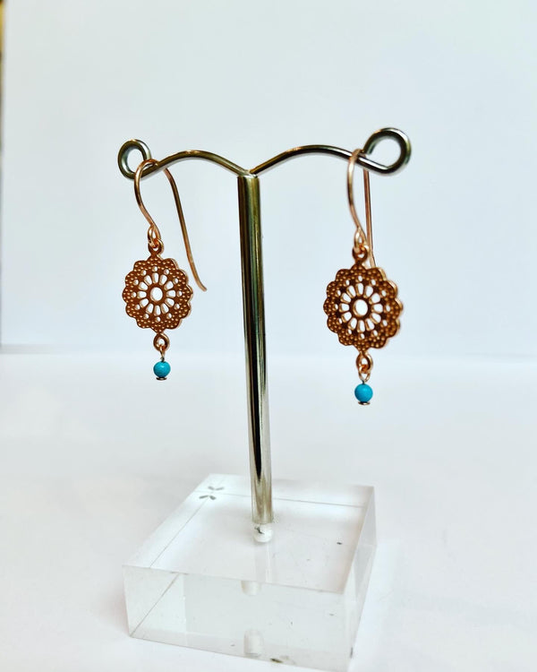 Lace + Turquoise Earrings - 3 colours