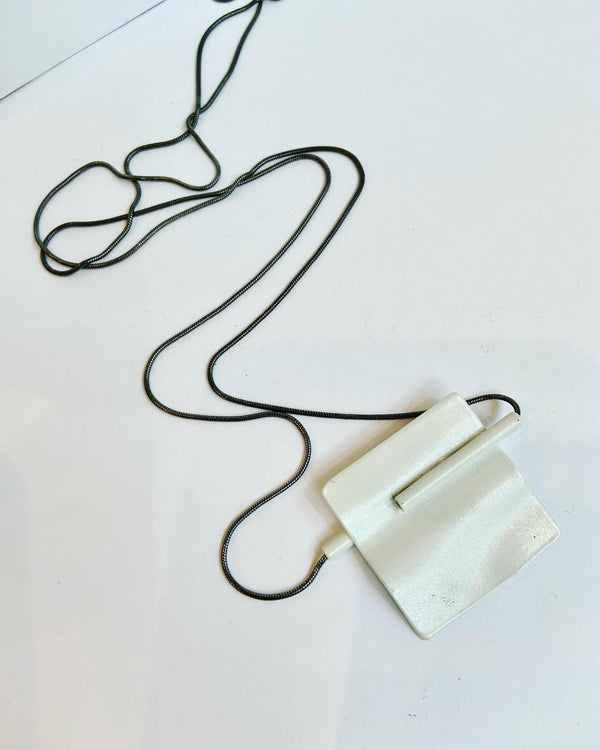 White Square Necklace