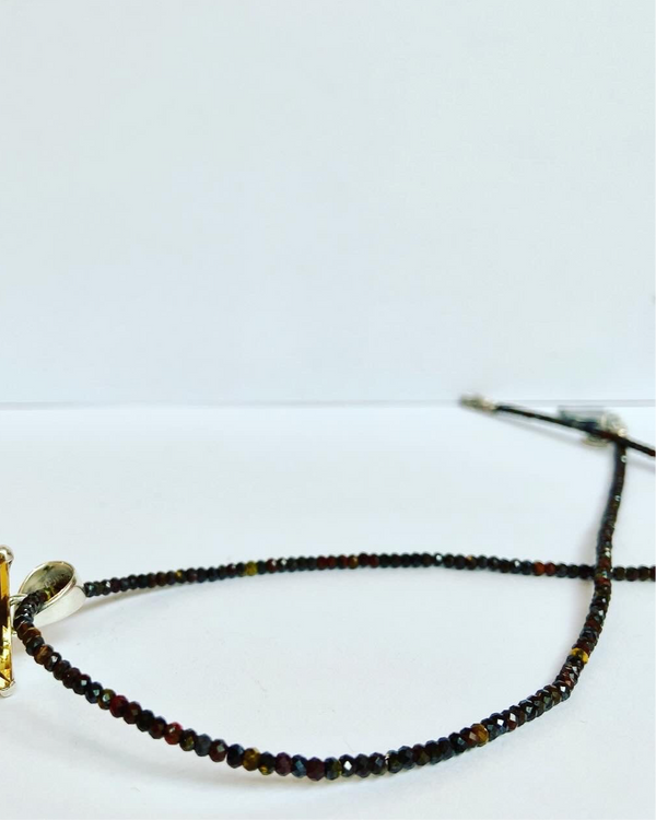 Tiger Iron Gemstone Bead Necklace -Without Pendent