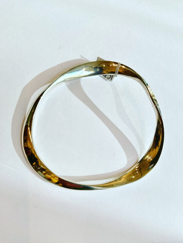 Sterling Silver Wavy Bangle - large fit