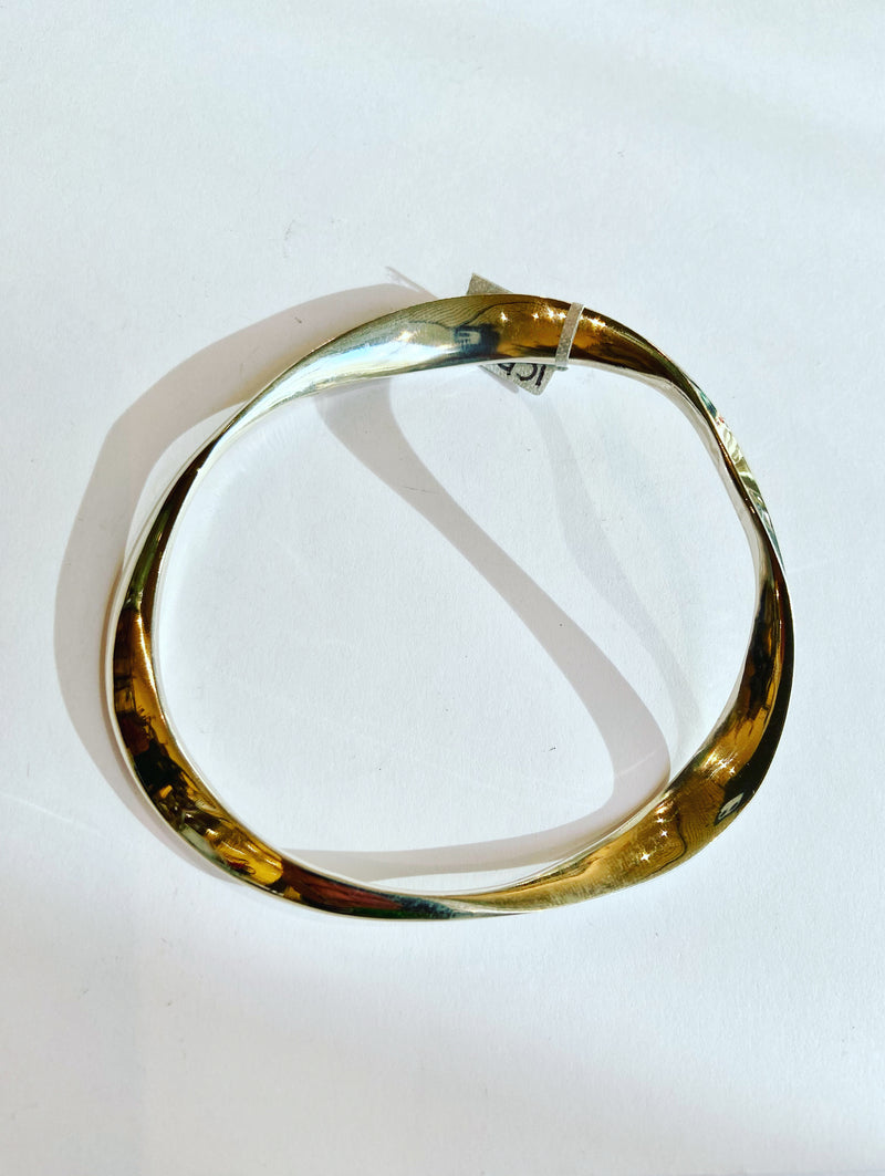 Sterling Silver Wavy Bangle - large fit