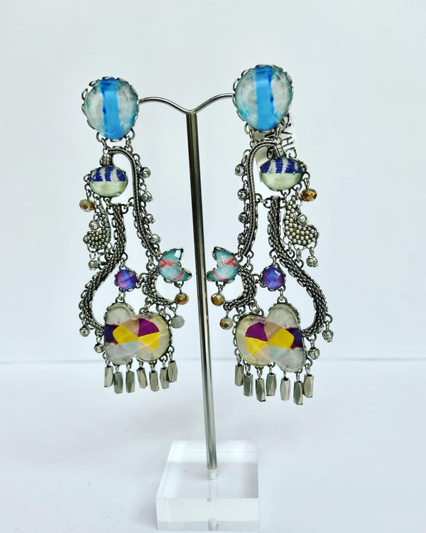 Ayala Bar Chandelier Blue Melody Earrings