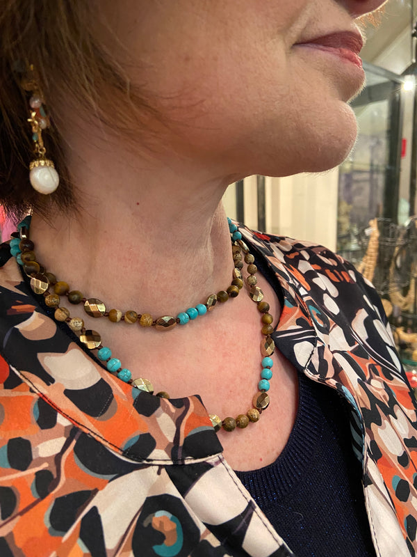 Turquoise Mix Gemstone Necklace