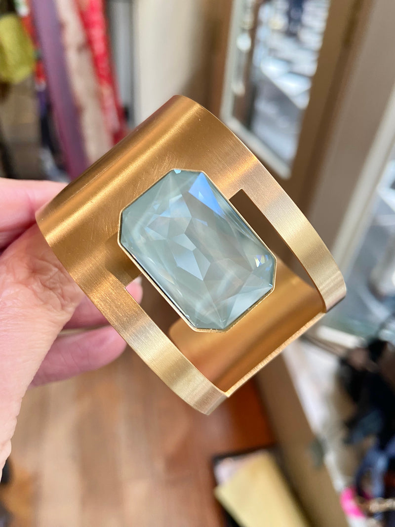 Matt Gold Cuff With Crystal