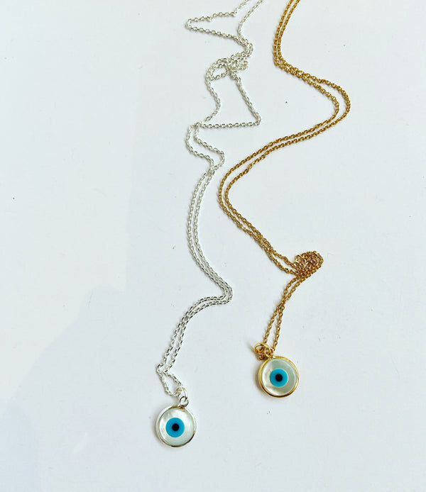 Evil Eye Round Pendant Necklace