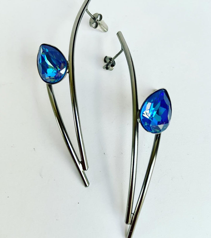 Midnight Blue Linear Earrings