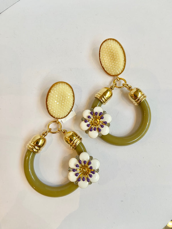 Floral Circle Earrings