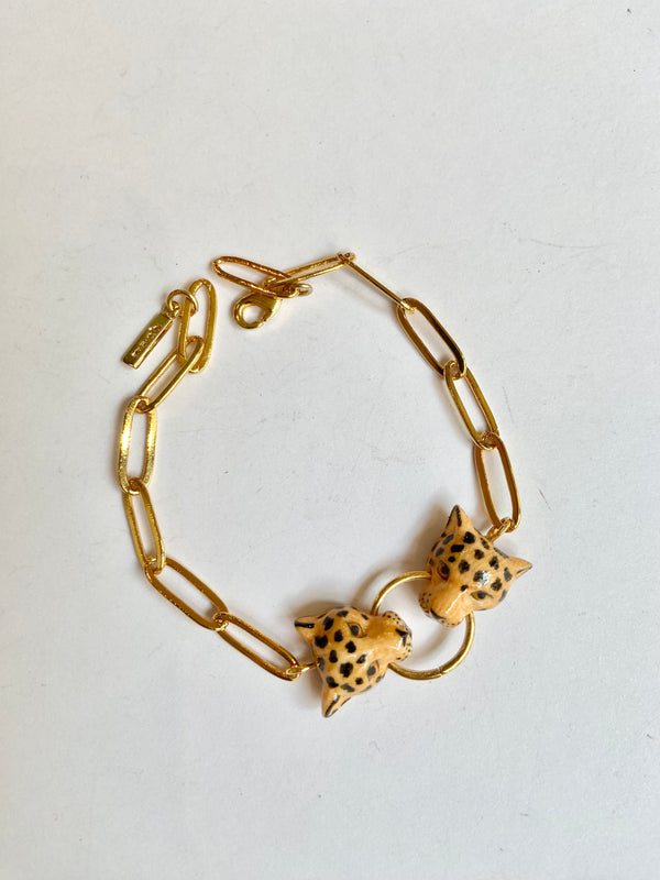 Twin Leopard Link Bracelet
