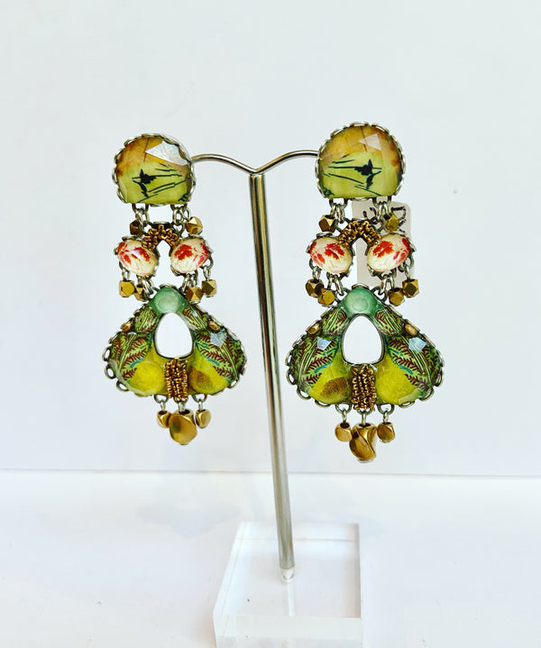 Ayala Bar Vintage Green Boho Earrings