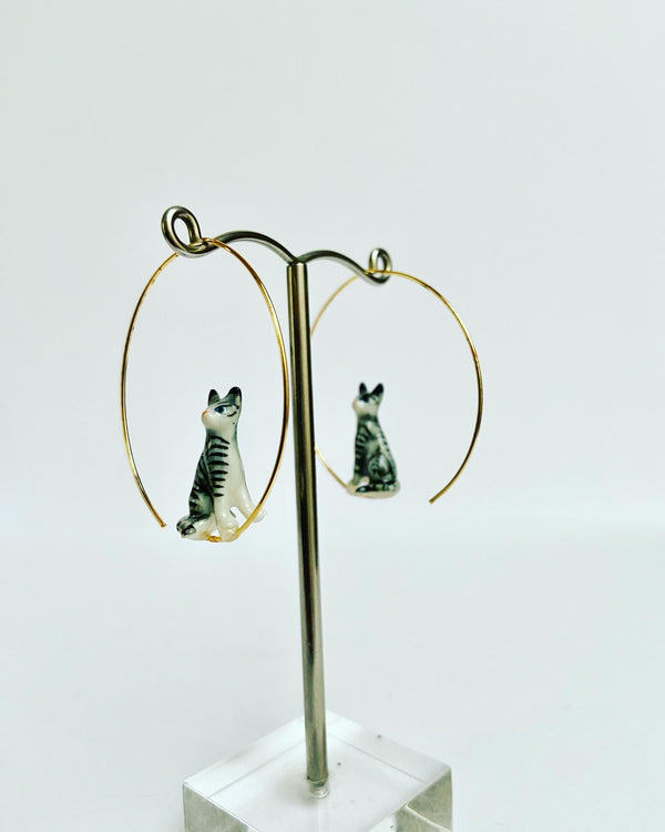 French Porcelain Meerkat Hoops