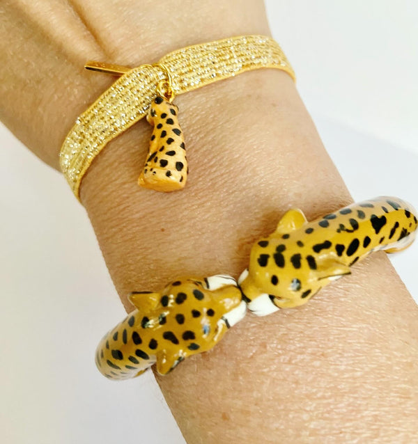 French Porcelain Leopard Bracelet