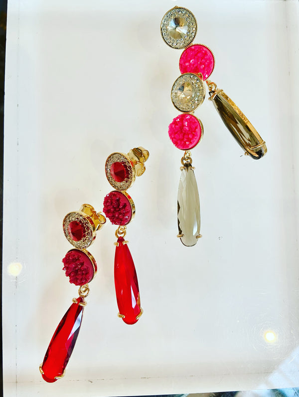 Crysrsl Circle Drop Earrings