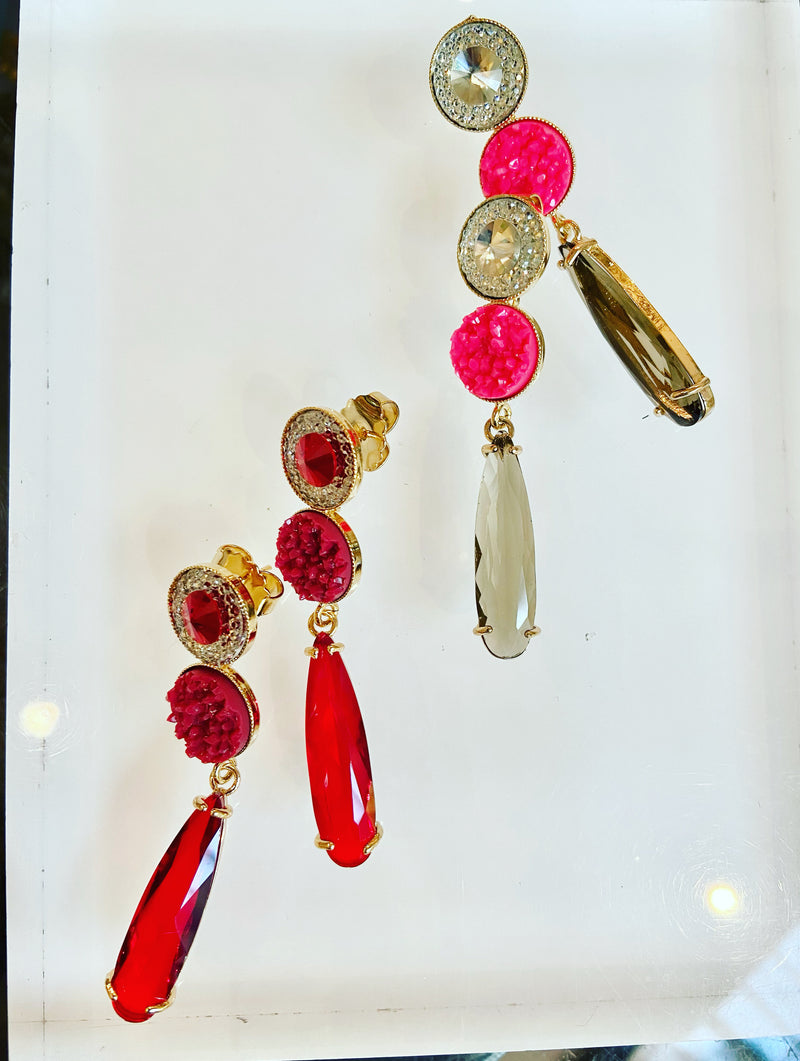 Crysrsl Circle Drop Earrings