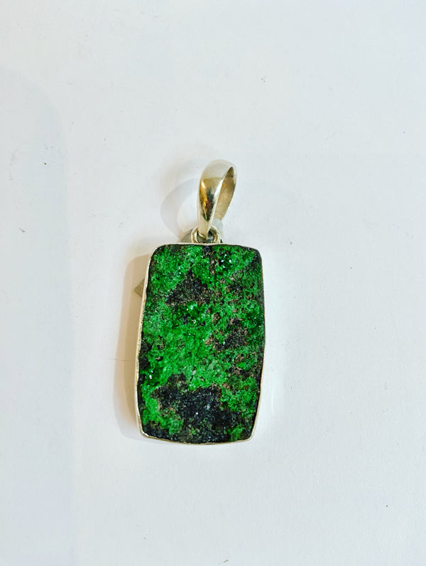 Uvarovite Gemstone Rectangle Pendant