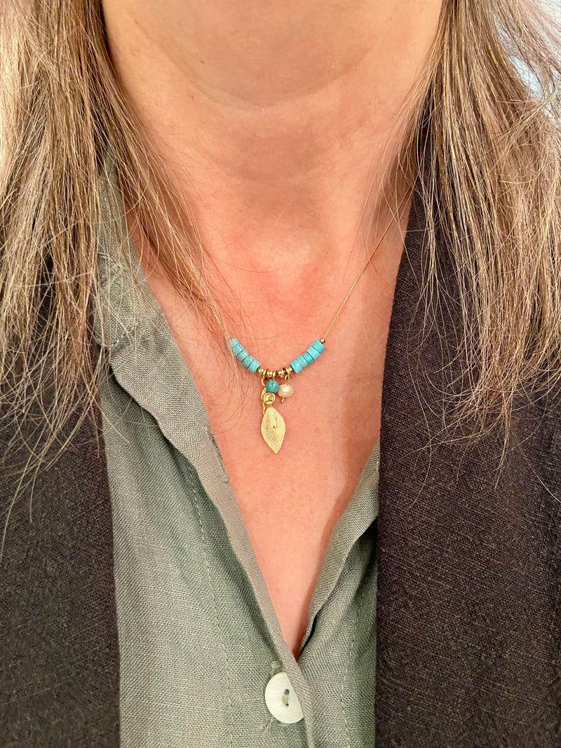 Leaf Turquoise Necklace