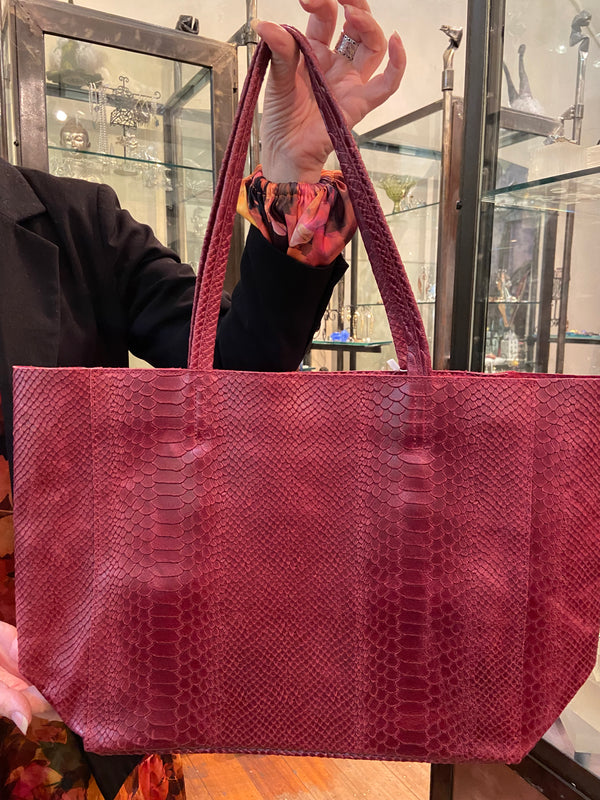 Snakeskin Leather Tote - 2 colours