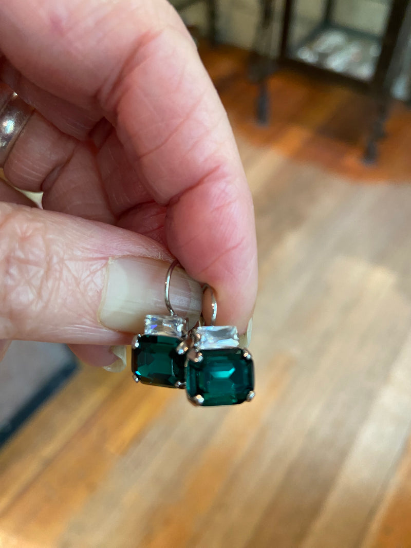 Art Deco Rectangular Hook Earrings - 12 colours