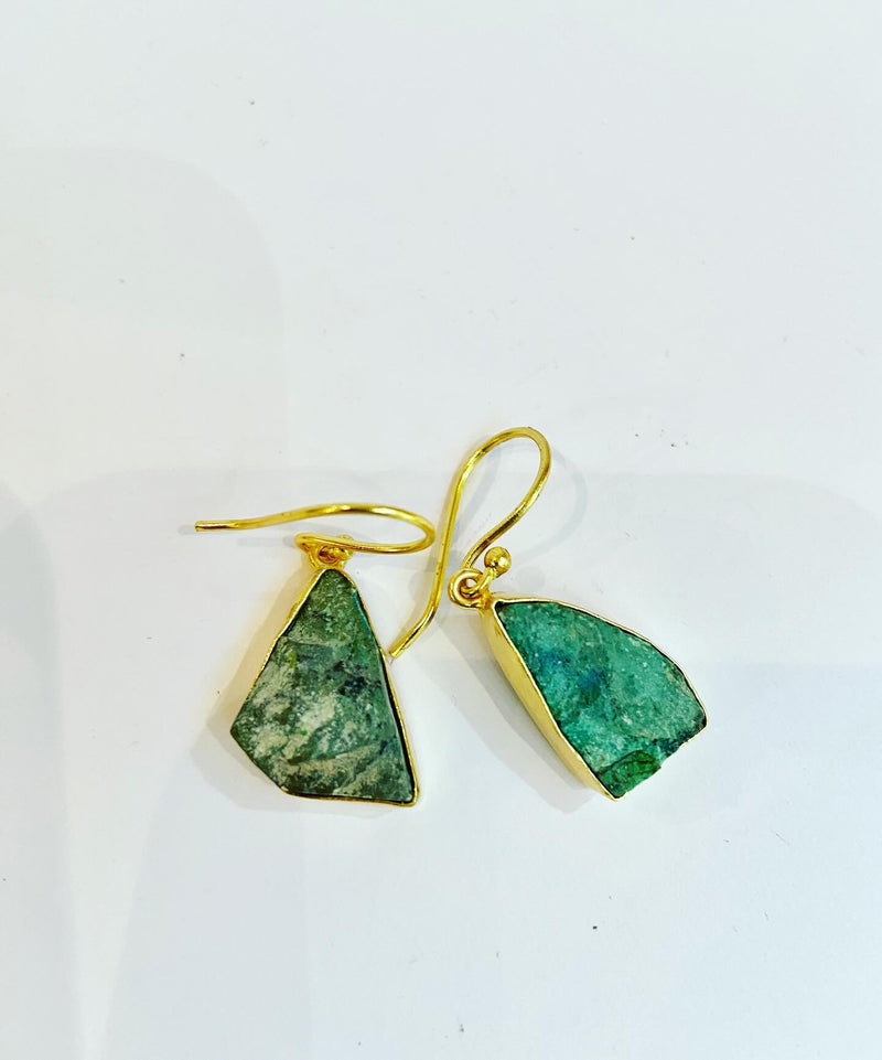 Triangle Organic Gemstone Earrings