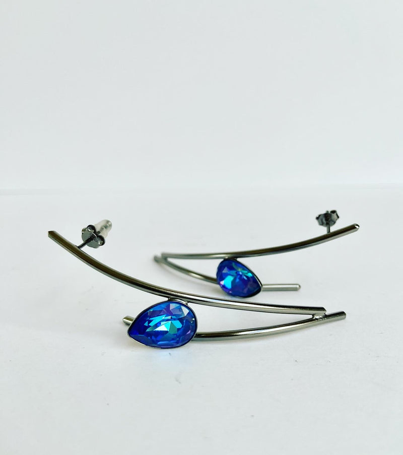 Midnight Blue Linear Earrings