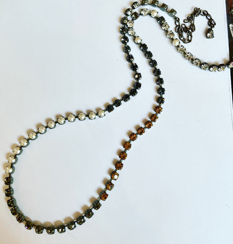 Crystal Rocks Long Necklace -3 colours