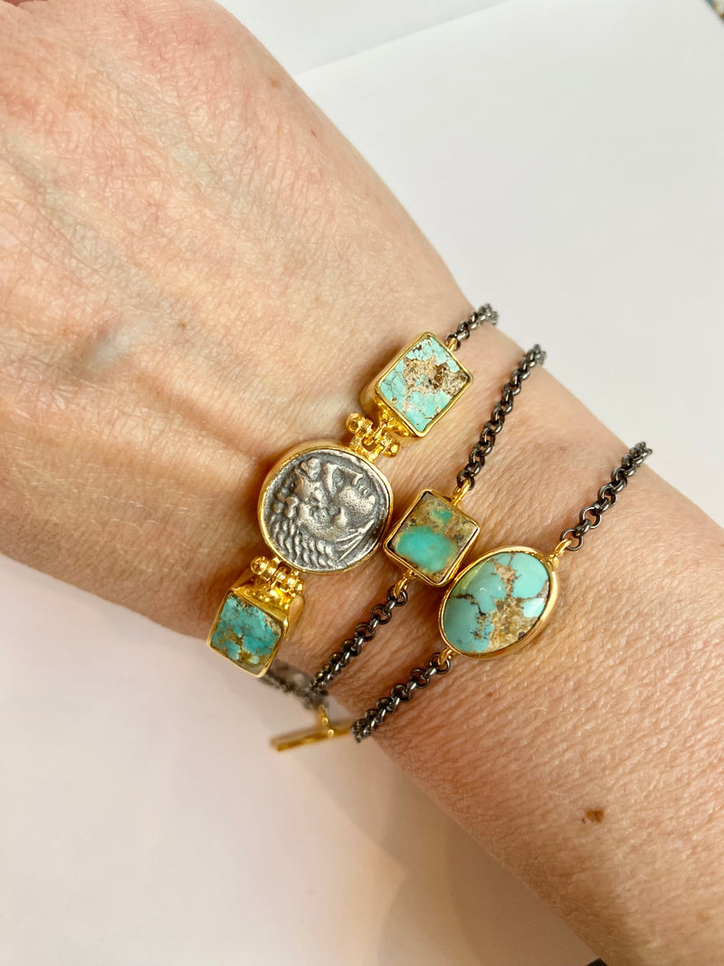 Coin + Turquoise Bracelet