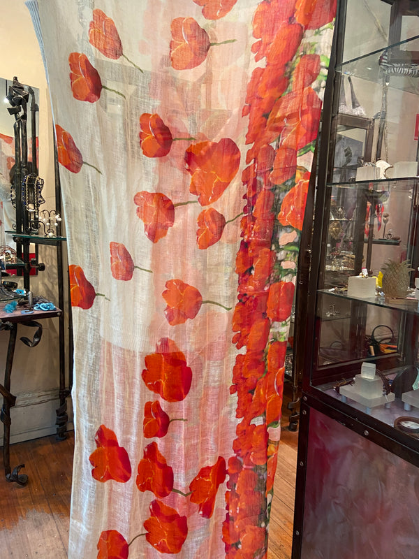 Poppy Linen Scarf