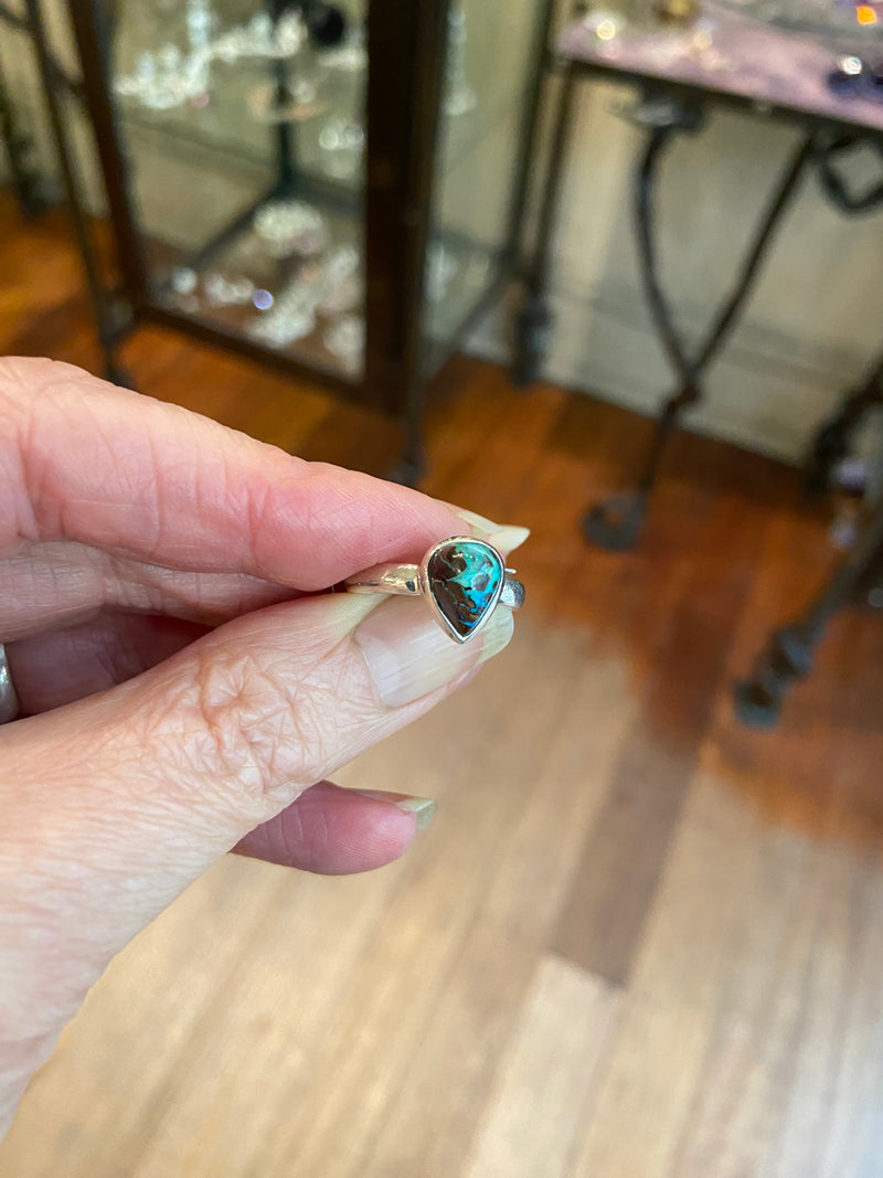 Boulder Opal Teardrop Ring