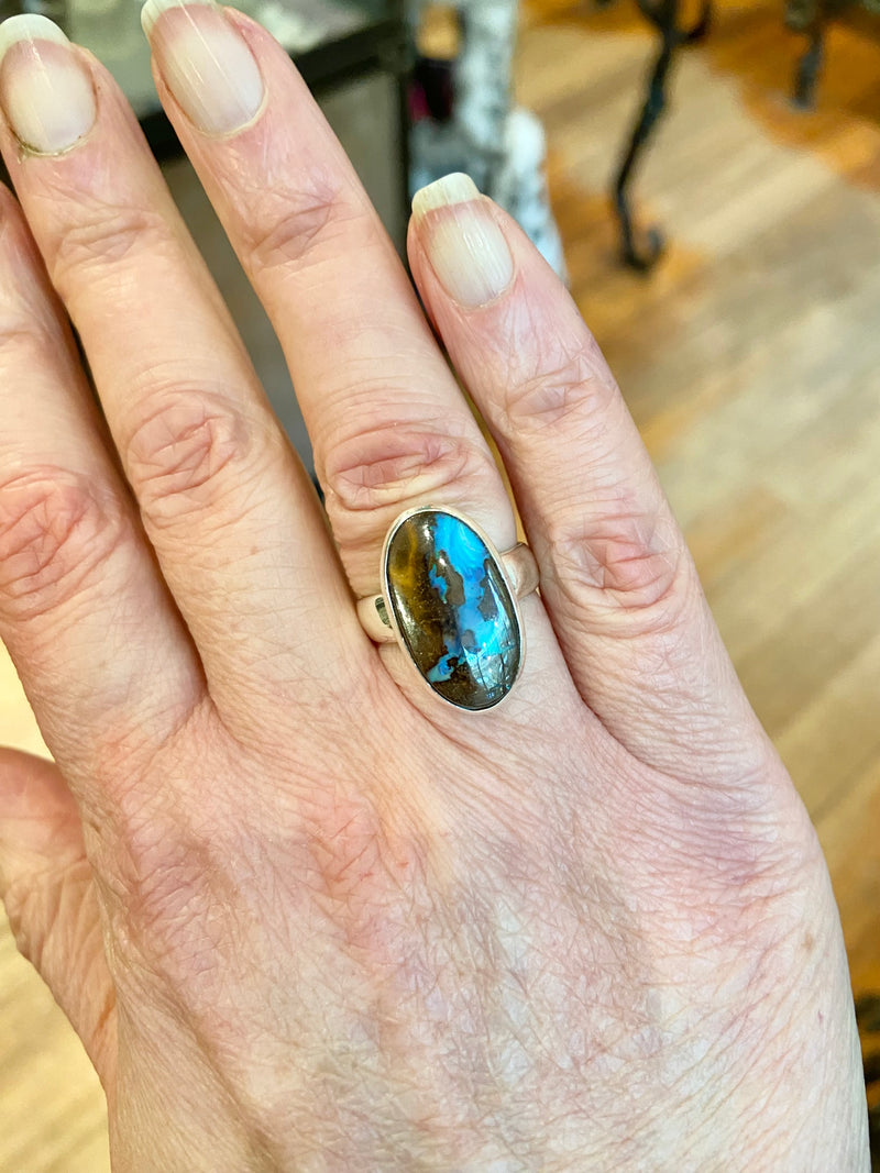 Boulder Opal Oval Ring