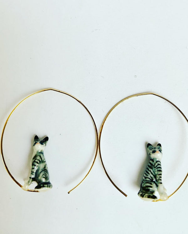 French Porcelain Meerkat Hoops