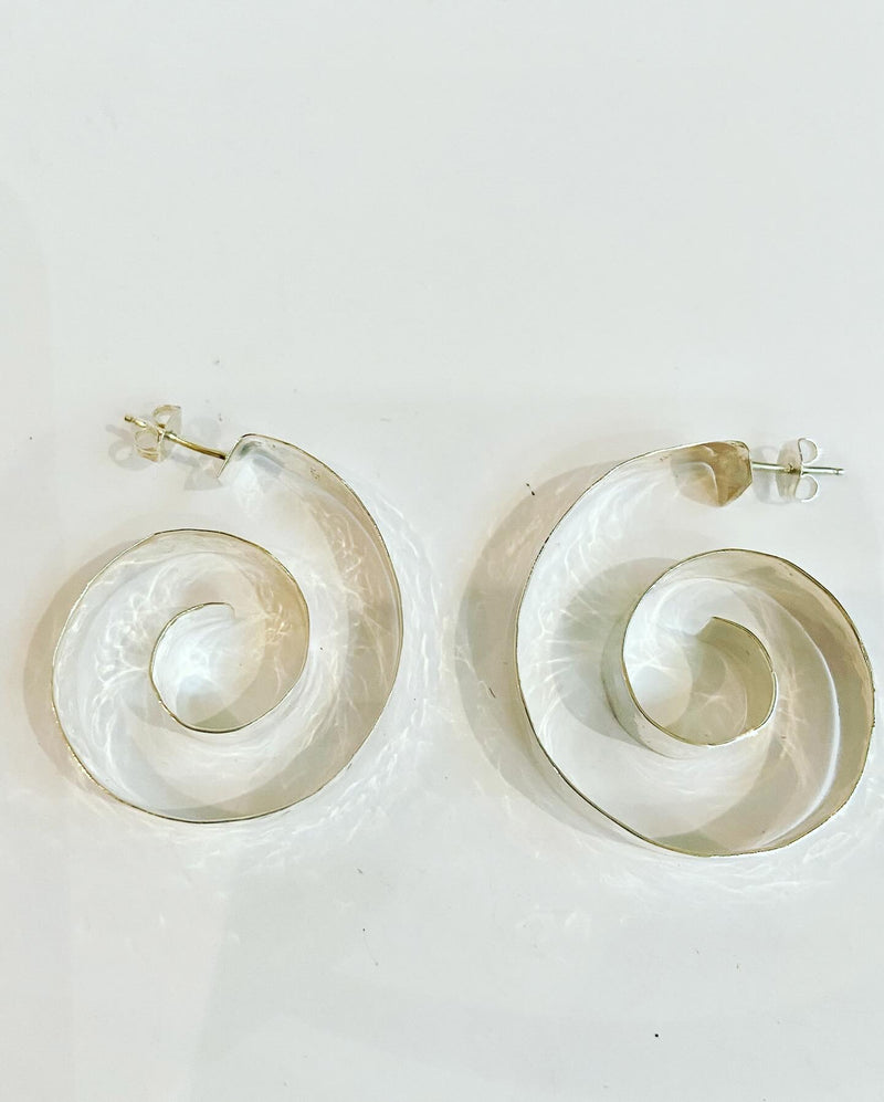 Hammered Spiral Hoops