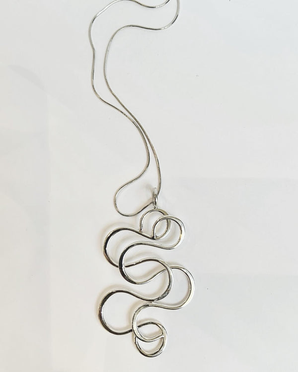 Swirly Silver Pendant-sold without chain