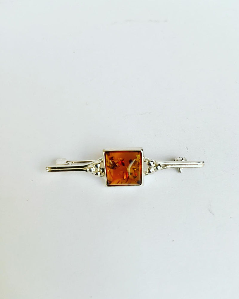 Amber Bar Brooch