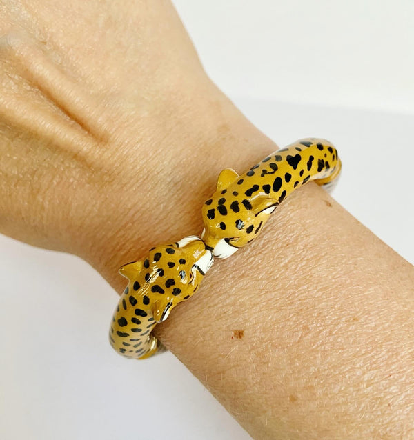 French Porcelain Leopard Bracelet