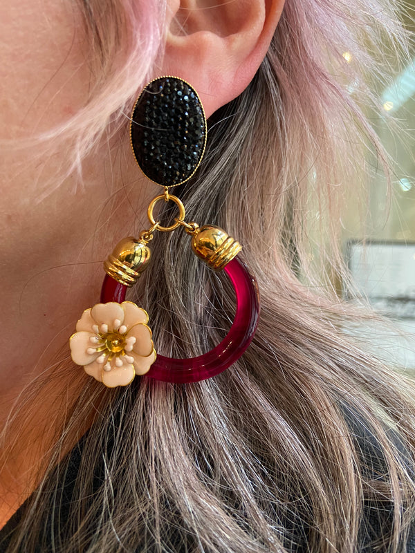 Floral Circle Earrings