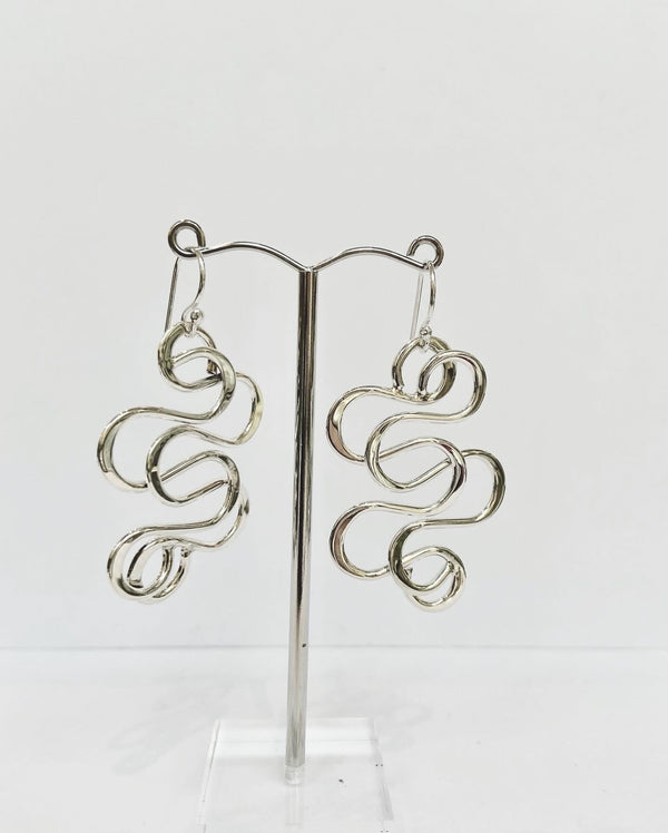 Swirly Silver Earrings