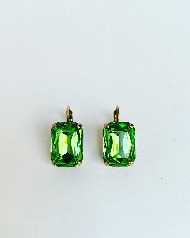 Art Deco Rectangular Crystal Earrings -7 colours