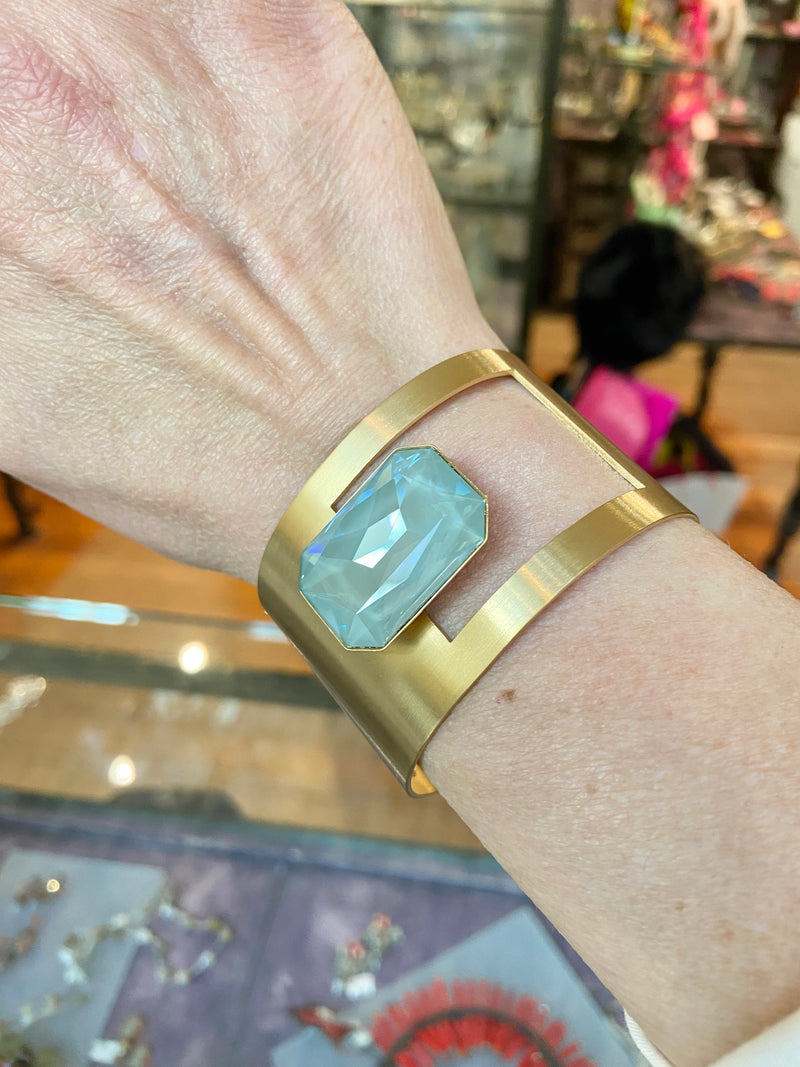Matt Gold Cuff With Crystal
