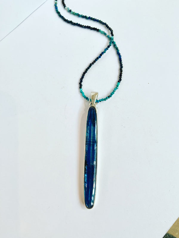 Kyanite Blue Pendant- without gemstone beads